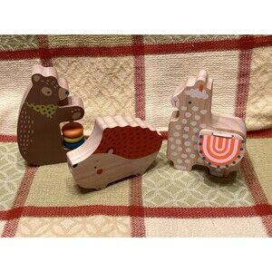 Manhattan Toy Company Wooden Animal Baby Toys Bear Hedgehog Llama